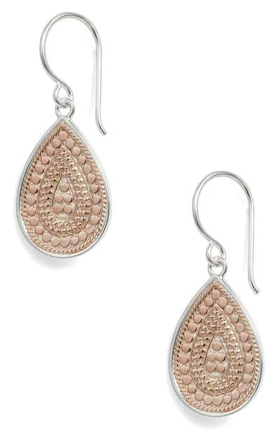 Shop Anna Beck Teardrop Drop Earrings In Rose Gold/ Silver