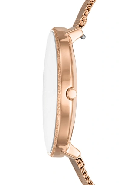 Shop Skagen Karolina Mesh Strap Watch, 38mm In Rose Gold/ Rose Gold