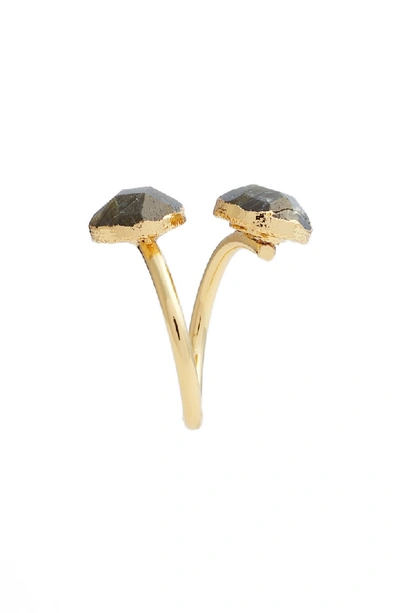 Shop Elise M Arabesque Semiprecious Stone Adjustable Ring In Labradorite