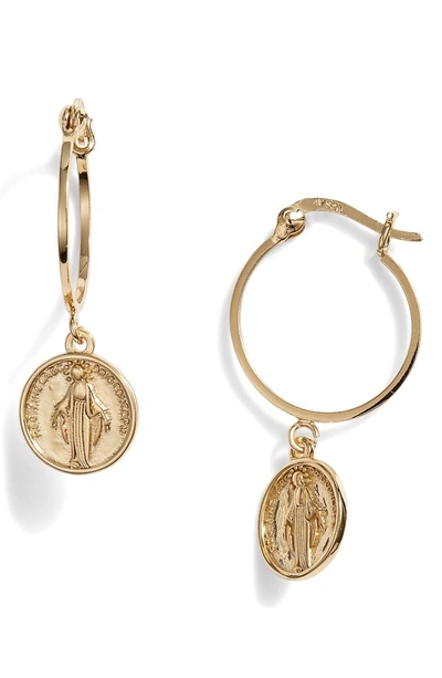 Shop Argento Vivo Medallion Drop Earrings In Gold