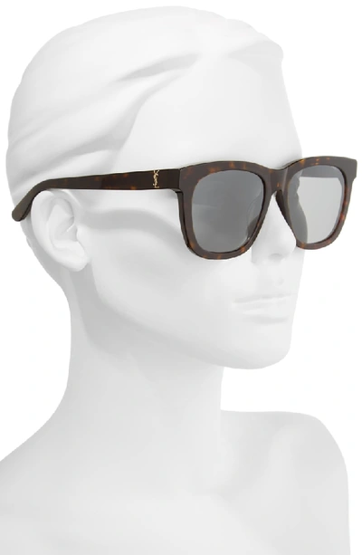 Shop Saint Laurent 55mm Sunglasses In Havana