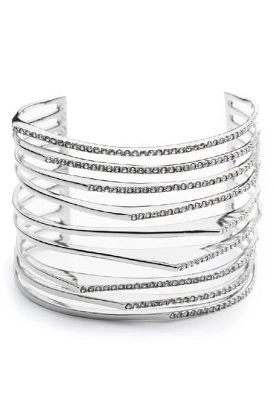 Shop Alexis Bittar Crystal Wrist Cuff In Silver