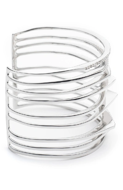 Shop Alexis Bittar Crystal Wrist Cuff In Silver