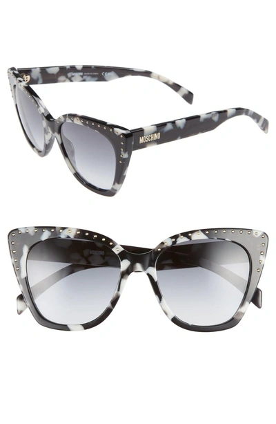 Shop Moschino 53mm Cat Eye Sunglasses - Black Havana