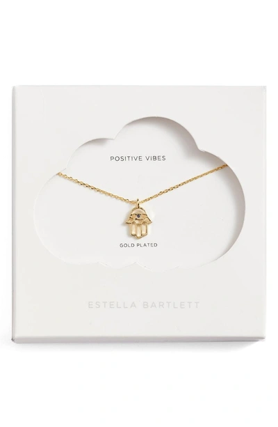 Shop Estella Bartlett Hamsa Pendant Necklace In Gold