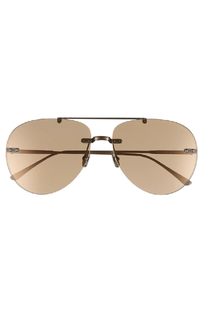 Shop Bottega Veneta 63mm Aviator Sunglasses - Brass/ Beige