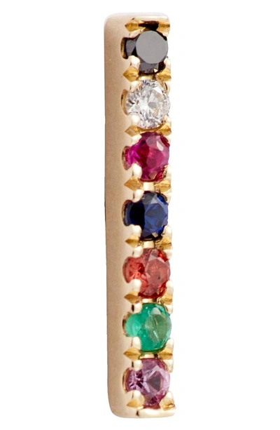 Shop Ef Collection Diamond Rainbow Bar Stud Earrings In Yellow Gold