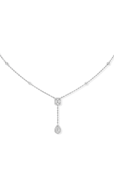 Shop Messika My Twin Diamond Necklace In White Gold