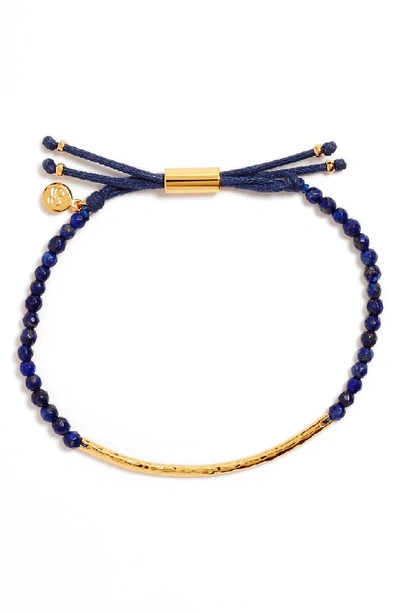 Shop Gorjana Power Gemstone Beaded Bracelet In Lapis / Gold