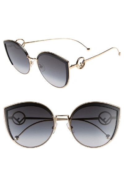 Shop Fendi 58mm Metal Butterfly Sunglasses - Black