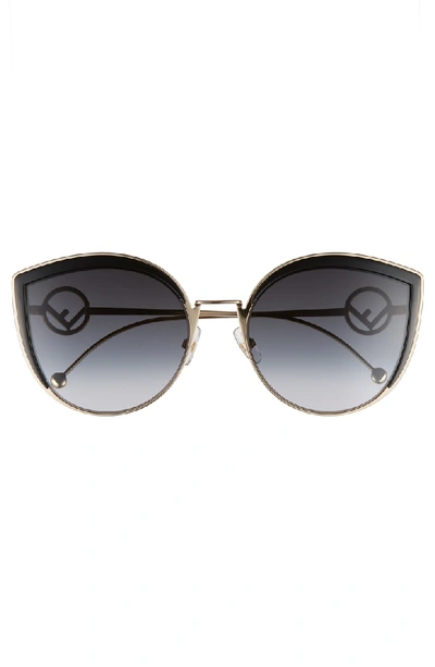 Shop Fendi 58mm Metal Butterfly Sunglasses - Black