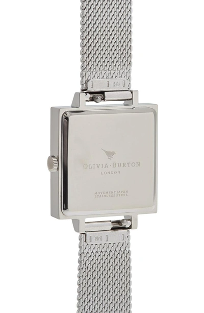 Shop Olivia Burton 3d Butterfly Mesh Strap Watch, 22mm In Silver/ Butterfly/ Silver