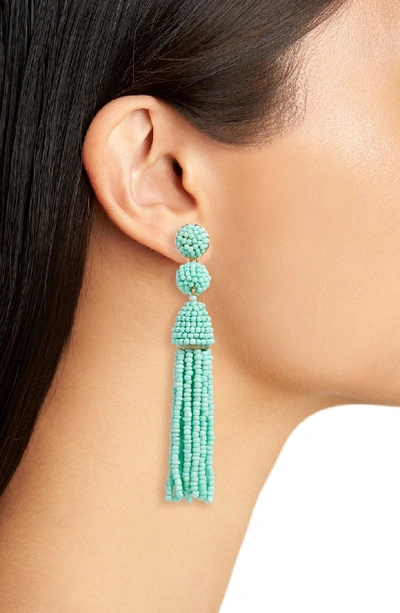 Shop Baublebar Granita Beaded Tassel Earrings In Mint