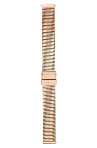 Shop Skagen Mesh Watch Strap, 14mm In Rose Gold