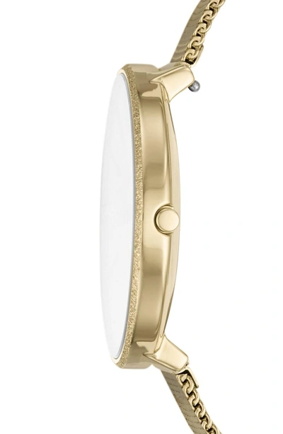 Shop Skagen Karolina Mesh Strap Watch, 38mm In Gold/ Gold
