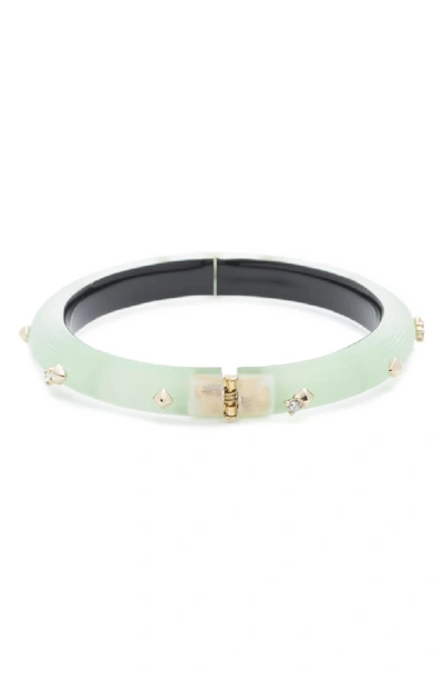 Shop Alexis Bittar Golden Stud Hinge Bracelet In Seafoam