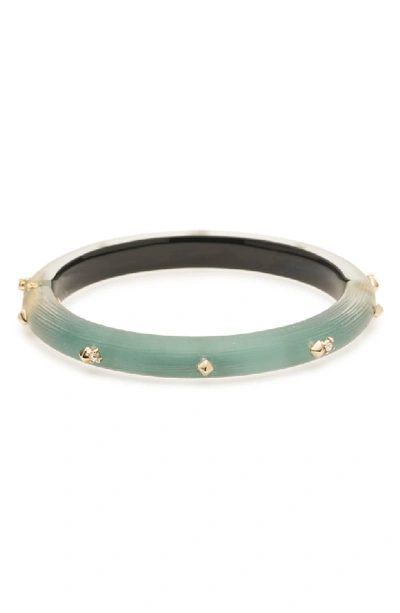 Shop Alexis Bittar Golden Stud Hinge Bracelet In Teal Blue