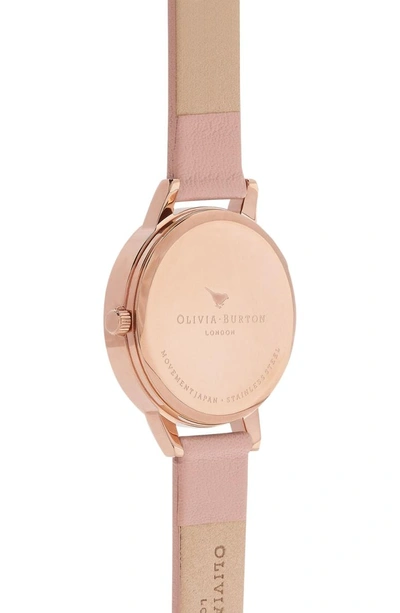 Shop Olivia Burton Midi Dial Leather Strap Watch, 30mm In Dusty Pink/ Rose Gold