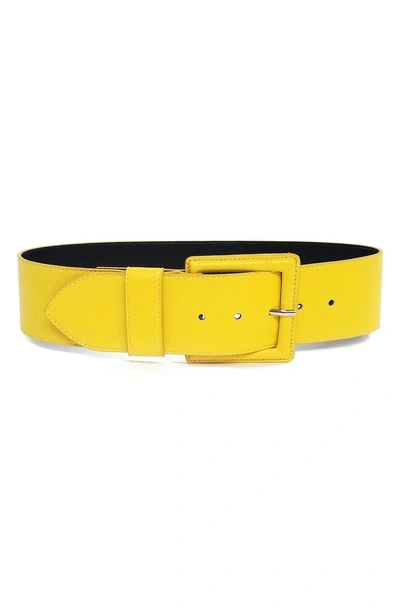 Shop B-low The Belt Ana Leather Belt In Yellow
