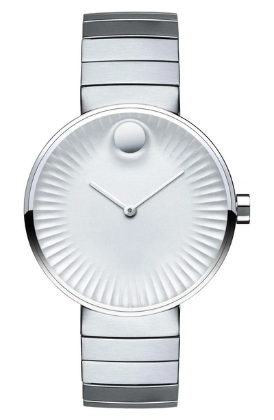 Shop Movado 'edge' Bracelet Watch, 34mm In Silver