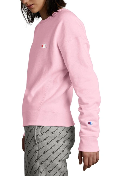 Shop Champion Reverse Weave Sweatshirt In Pink Candy