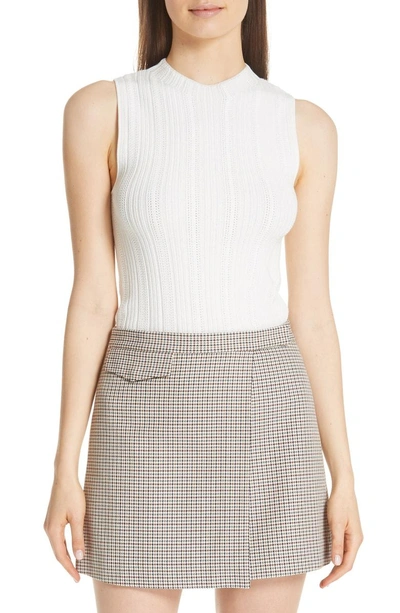 Shop Theory Pointelle Knit Shell In Eggshell