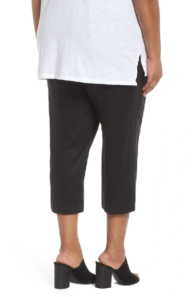 Shop Eileen Fisher Linen Ankle Pants In Black