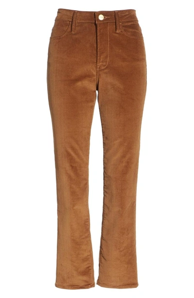 Shop Frame Le High Ankle Straight Corduroy Pants In Warm Tan
