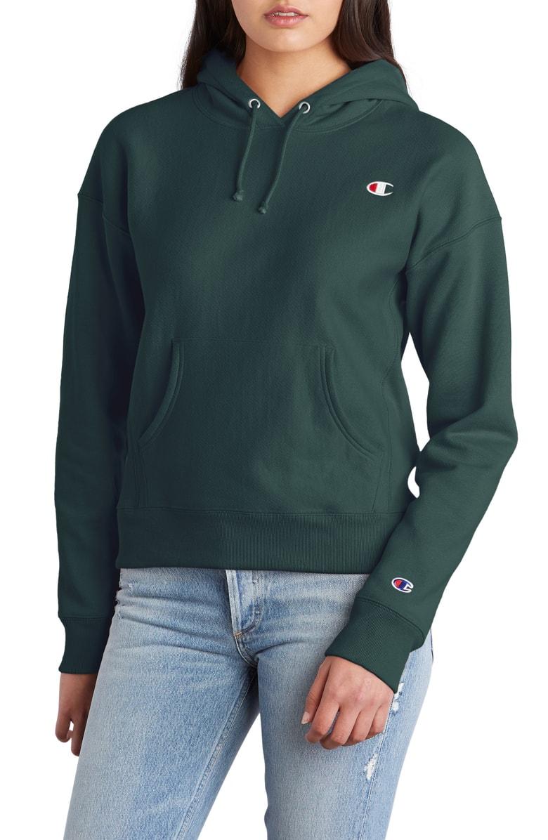 champion reverse weave lakeside green hoodie