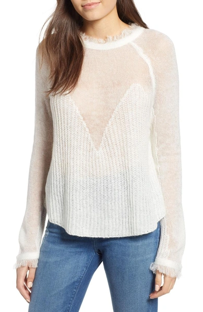Shop Moon River Fringed Sweater In Ivory