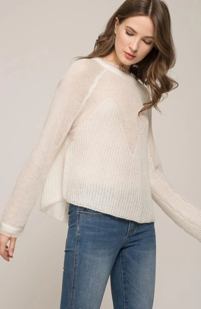 Shop Moon River Fringed Sweater In Ivory