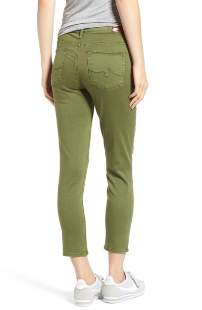 Shop Ag The Prima Crop Cigarette Jeans In Sulfur Olive Grove