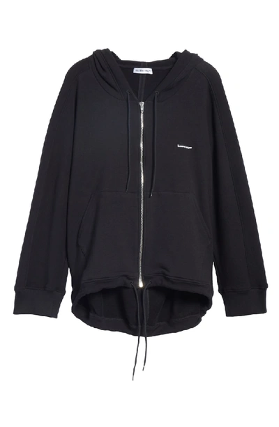 Shop Balenciaga Logo Cocoon Hoodie In Black