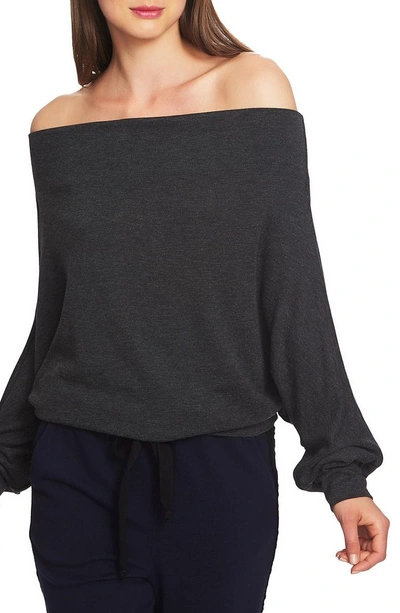Shop 1.state Off The Shoulder Sweater In Dark Heather Grey