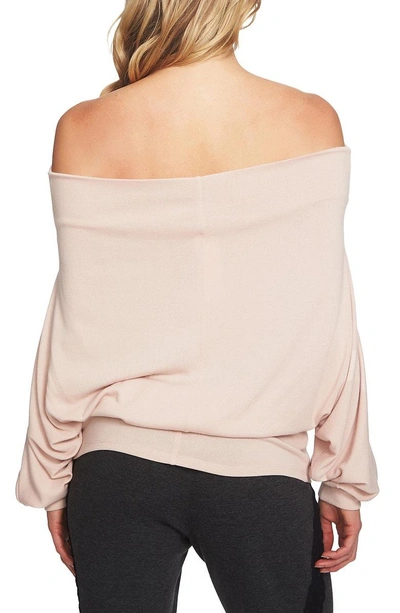 Shop 1.state Off The Shoulder Sweater In Peach Heather