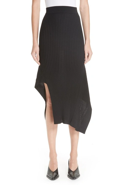 Shop Stella Mccartney Draped Rib Knit Skirt In Black