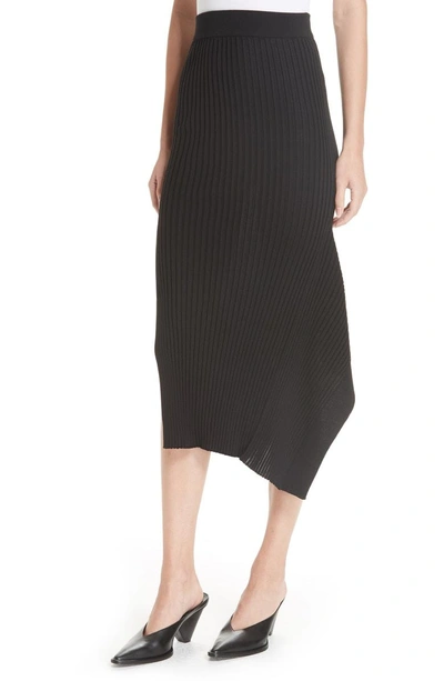 Shop Stella Mccartney Draped Rib Knit Skirt In Black