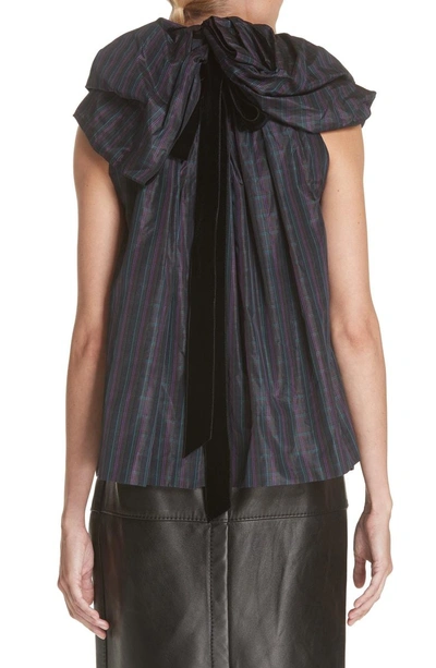 Shop Marc Jacobs Rosette Collar Checked Silk Blouse In Multi