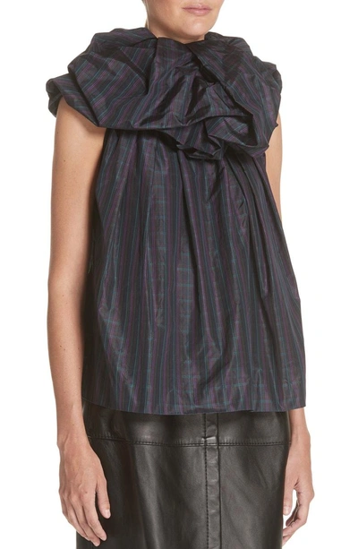 Shop Marc Jacobs Rosette Collar Checked Silk Blouse In Multi