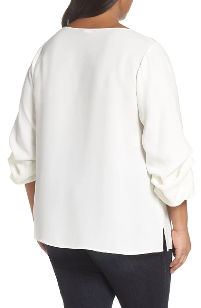 Shop Lafayette 148 Winston Finesse Crepe Blouse In Cloud