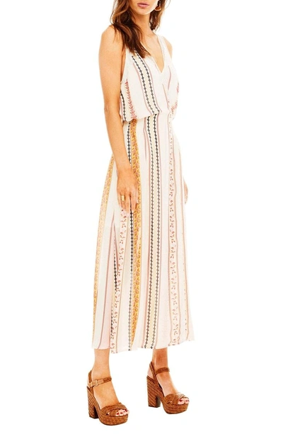 Shop Astr Millie Dress In Cream Floral Stripe