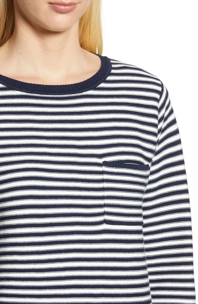 Shop Lucky Brand French Stripe Cotton Sweater In Navy Multi