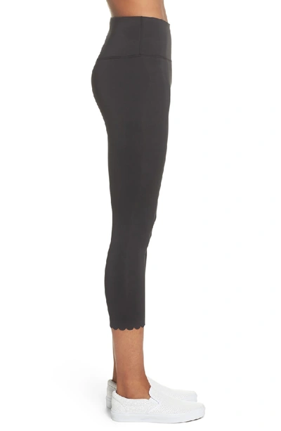 Shop Kate Spade Scallop Crop Leggings In Black