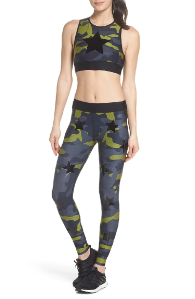 Shop Ultracor Camo Tech Knockout Leggings In Chartreuse/ Patent Nero