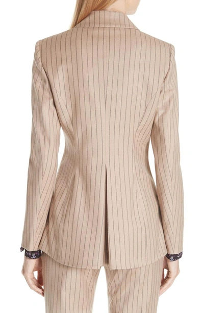 Shop Altuzarra Pinstripe Jacket In Light Camel