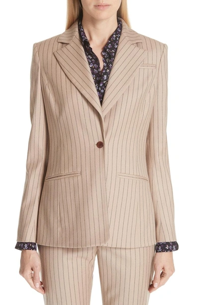 Shop Altuzarra Pinstripe Jacket In Light Camel