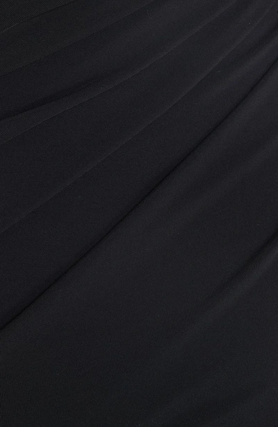Shop Alexander Wang Leather Detail Jersey Dress In Black