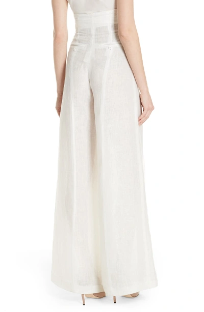 Shop Tracy Reese High Waist Wide Leg Pants In Soft White