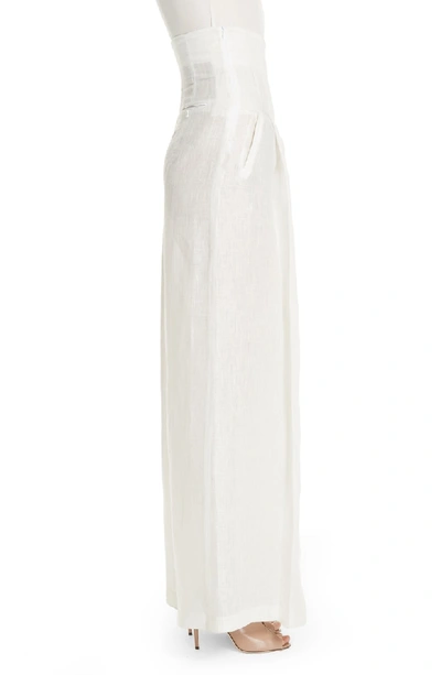 Shop Tracy Reese High Waist Wide Leg Pants In Soft White