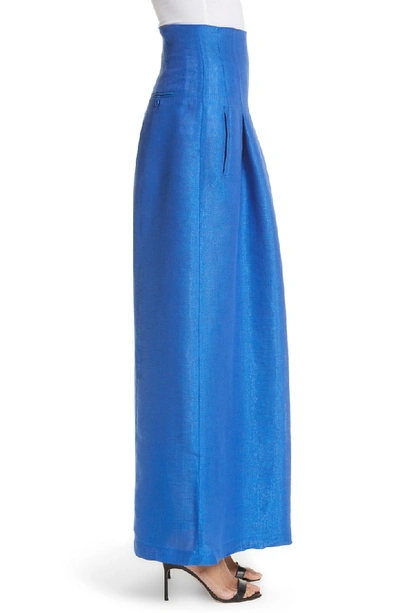 Shop Tracy Reese High Waist Wide Leg Pants In Blue Lagoon